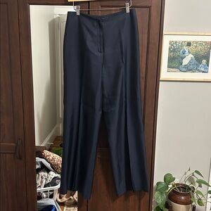 100% Silk Navy Trousers
